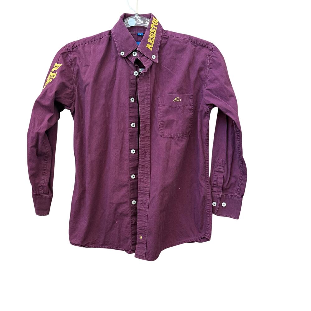 Resistol Rodeo Gear Boys Size Medium Button Down Shirt Embroidered Hat Cowboy